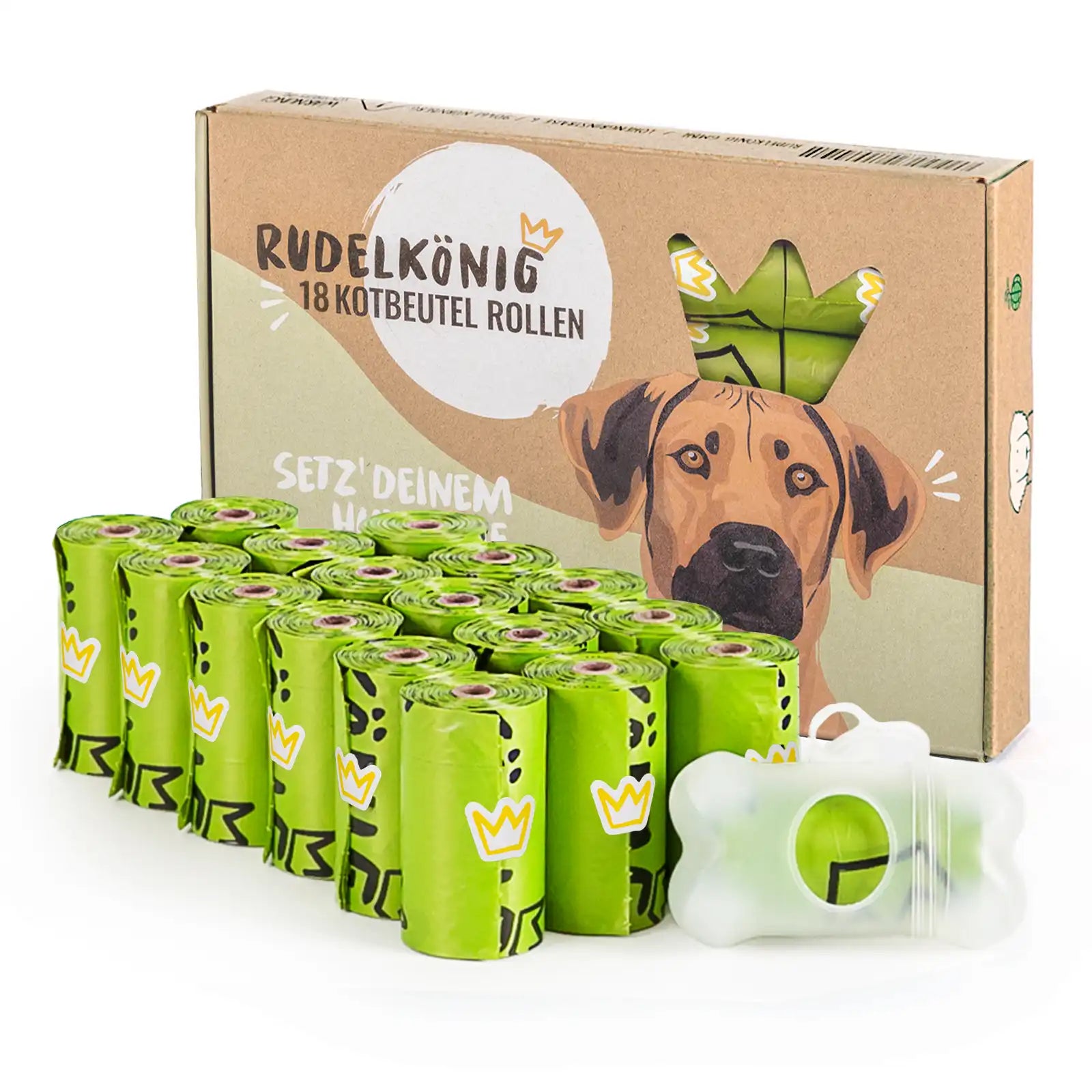 Rudelkönig Hunde Kotbeutel aus recyceltem Plastik im vorteilhaften Mehrfachpack mit 270 Stück.