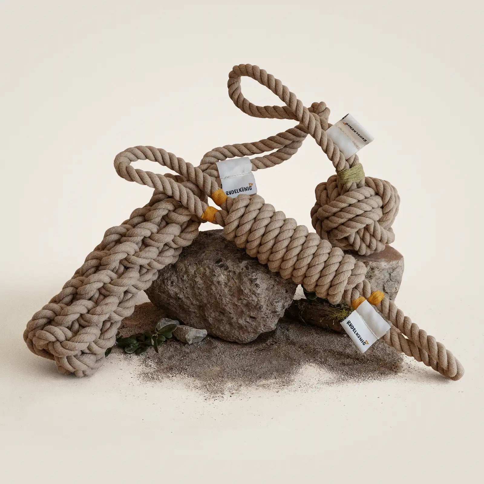 Rudelkönig Seilspielzeug aus 100% Baumwolle im 3er-Set für stundenlangen Spielspaß.