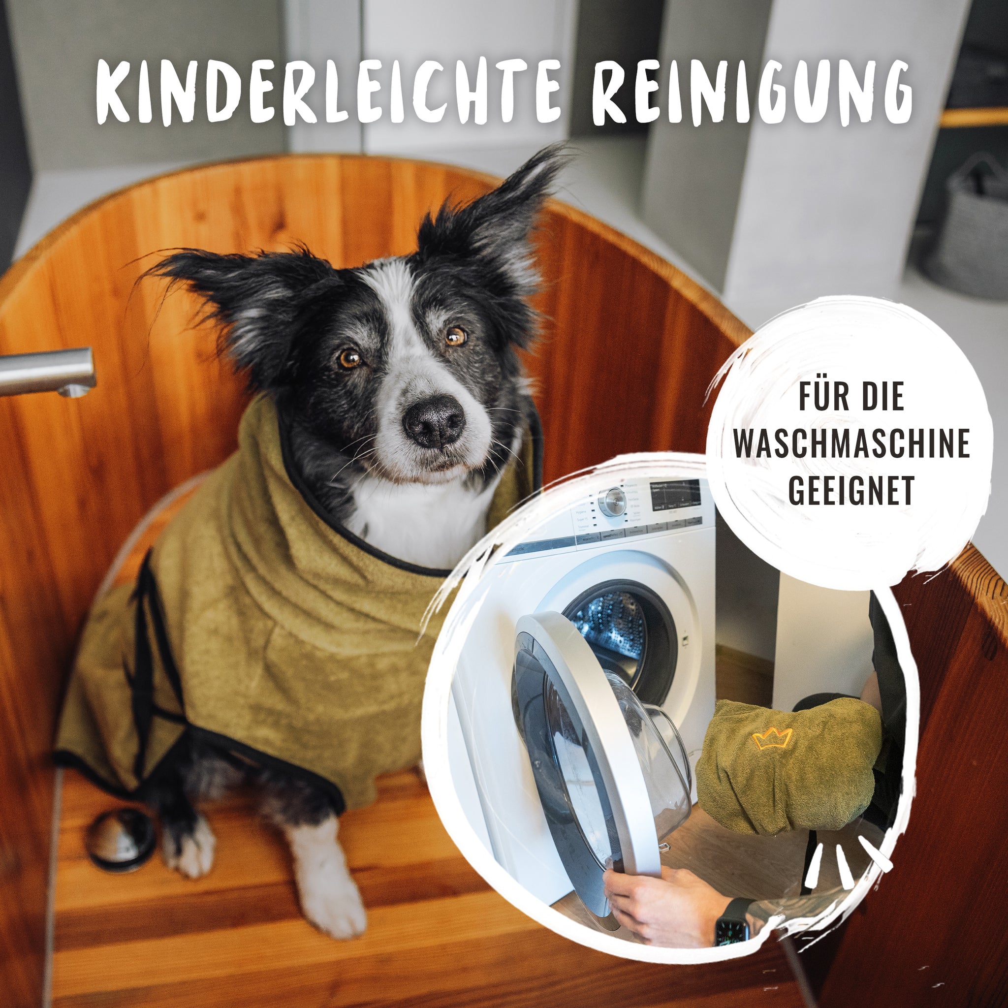 Der Bademantel von Rudelkönig ist für die Waschmaschine geeignet und bietet somit eine kinderleichte Reinigung