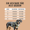 Die Maßtabelle für das Hundegeschirr Bella zeigt die beste Größenauswahl für Hunde.