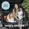 Der Luxus Kofferraumschutz von Rudelkönig ist ideal für den Alltag und bietet Schutz vor Kratzern und Dreck beim Einstieg von Hunden ins Auto.