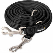 Rudelkönig Hundeleine Bella in schwarz 15mm mehrfach längenverstellbar mit Neoprenfütterung für entspannte Gassi Runden.