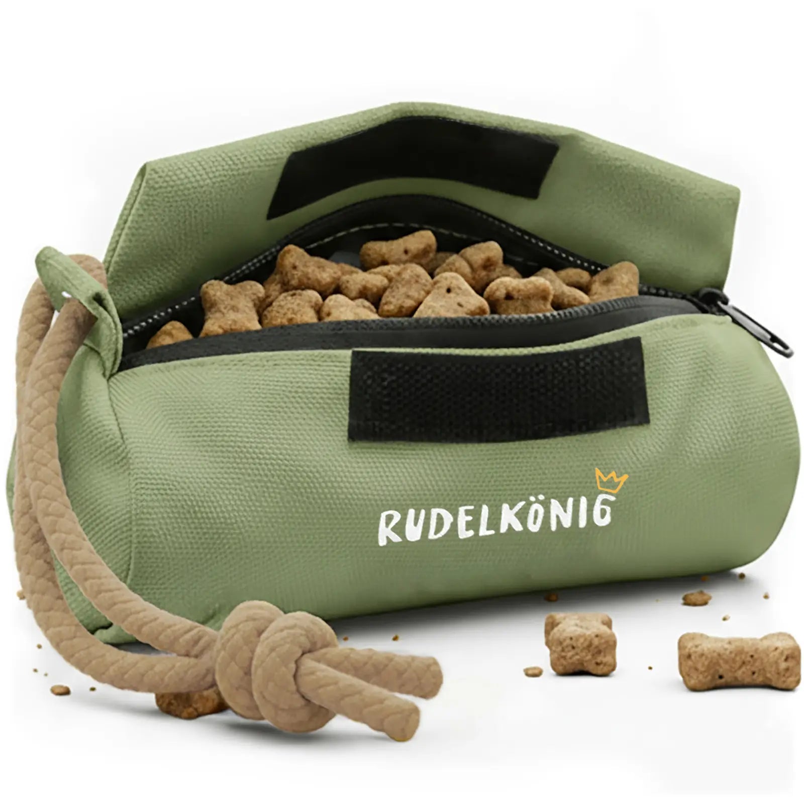 Der Rudelkönig Apportierdummy in grün für ein gelungenes Apportiertraining bei Hunden.