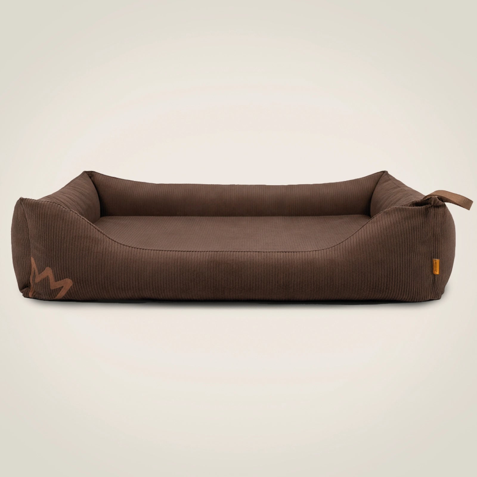 Orthopädisches Hundebett von Rudelkönig in Cord dunkelbraun.